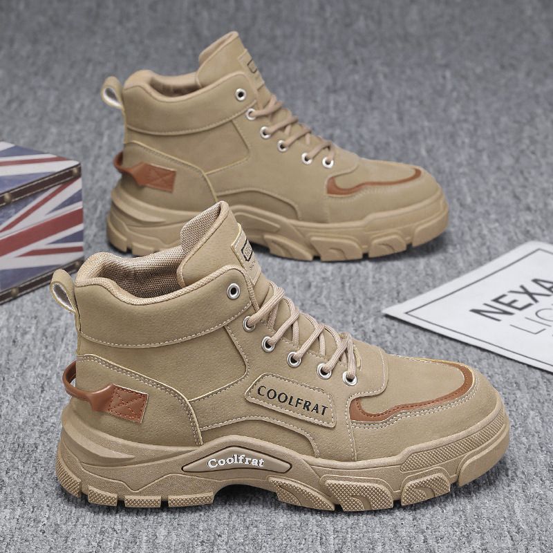 Men's Shoes High-top Martin Boots Men's Platform Tooling Shoes Casual Short Boots Labor Insurance Shoes Men_vogvips.com
