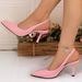 Women's Sexy Pointed Toe Stiletto Sandals Solid Color Glossy Back Strap High Heels New Summer Versatile Fashionable Closed Toe_vogvips.com