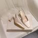 Chunky Heel High Hee For Women, Elegant And Comfortable, Summer Closed Toe Backless Single Shoes, 2025 New Satin_vogvips.com