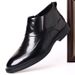 Suitable For All Seasons Brown Business Shoes For Men, Spring New High-top Formal Casual Men's Shoes, Mid-top Side Zipper Short Leather Boots_vogvips.com