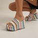 Women’s Shoes Large Size Thick Bottom Wedge Heel Flip Flops Women's Colorful Striped Wedge Heel Cloth Beach Sandals Slippers_vogvips.com