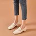2026 Summer British Women's Mid-Heel Chunky Heel Leather Shoes, Popular Online Style White Loafers_vogvips.com