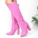 Plus Size Knee-High Leather Boots For Women – Sexy & Stylish High Boots With Stone Embellishments_vogvips.com