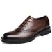 Euro Step 2025 Spring Men's Business Top Layer Cowhide Brogue British Casual Hollow Leather Shoes_vogvips.com