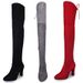 Pointed Toe High Over-the-Knee For Women 2023 Autumn Winter New Fashion Chunky Heel Riding Boots_vogvips.com