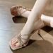 Sandals Women 2025 New Summer Rhinestone High Open Toe Slippers For Outdoor Wear Thin Heel Nude Pink Elegant Sister_vogvips.com