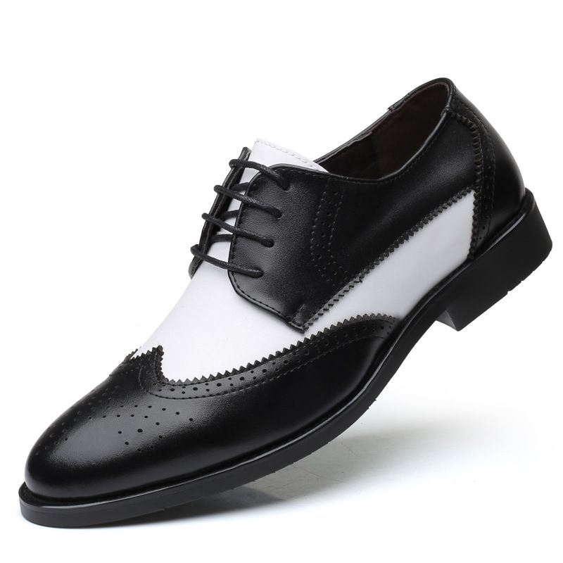 Men’s Shoes casual leather shoes round toe men's dress single shoes_vogvips.com