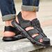 Genuine Leather Casual Shoes For High Quality Classic Summer Outdoor Walking Sneakers Breathable Men Sandals_vogvips.com