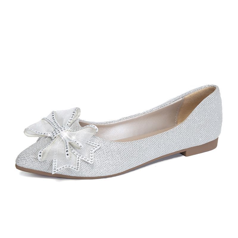 Craft Single Fashionable Women's Fashion, Pointed Shallow Mouth, 2025 Spring Cute Princess Shoes, Bow Soft Sole, Milk_vogvips.com