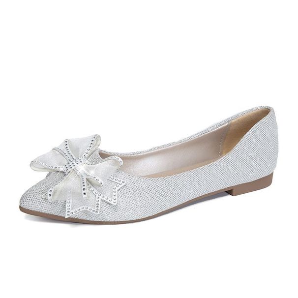Craft Single Fashionable Women's Fashion, Pointed Shallow Mouth, 2025 Spring Cute Princess Shoes, Bow Soft Sole, Milk_vogvips.com