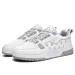 Men Women White Grey Leather Skate Shoes Embossed Bear Pattern Thick Platform Lace Up Casual Sneakers_vogvips.com