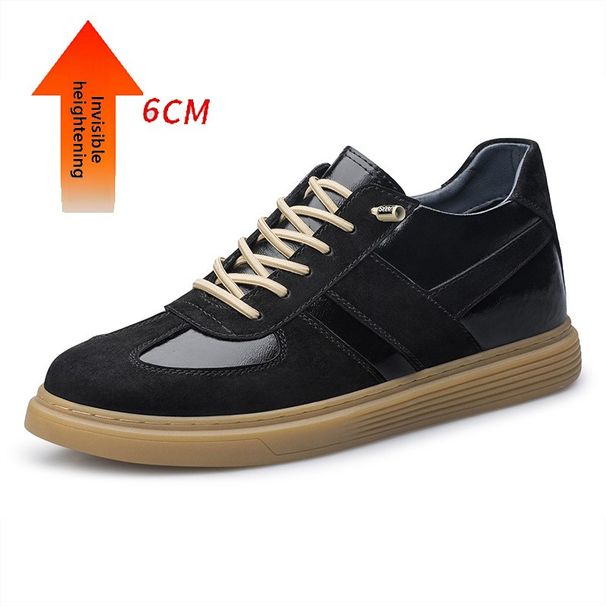 Height-increasing Casual Board Shoes, First Layer Cowhide Retro German Training Shoes, Men's Genuine Leather Reinforced Sewing Line, Beef Tendon Sole_vogvips.com