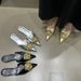 2025 Spring New Fashion Style Metal Camellia Pointed Stiletto High Heel Closed Toe Mules Women's Shoes_vogvips.com