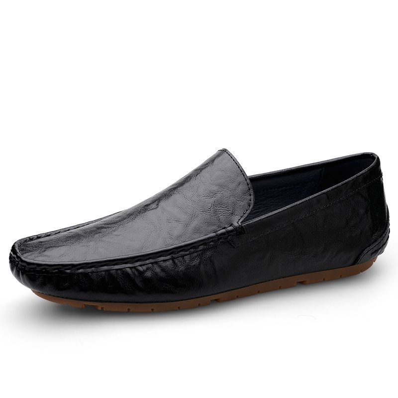 wangjia Wangjia Cowhide Driving Loafers Men's Slip-On Spring Casual Export Large Size Small Leather Shoes_vogvips.com