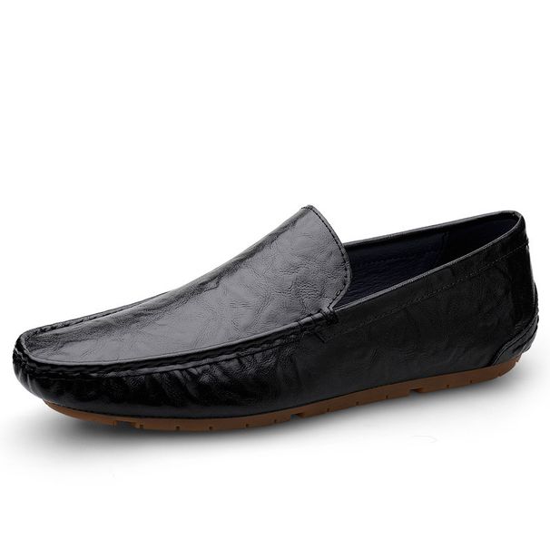 wangjia Wangjia Cowhide Driving Loafers Men's Slip-On Spring Casual Export Large Size Small Leather Shoes_vogvips.com