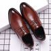 British Business Pointed Leather Casual Trend Formal Dress Lace Up Korean Version Men's Wedding Shoes_vogvips.com