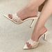 2026 Summer Huizhou European And American Style Pointed Toe Thin Lace High Heel Slippers One-Strap Champagne Color_vogvips.com