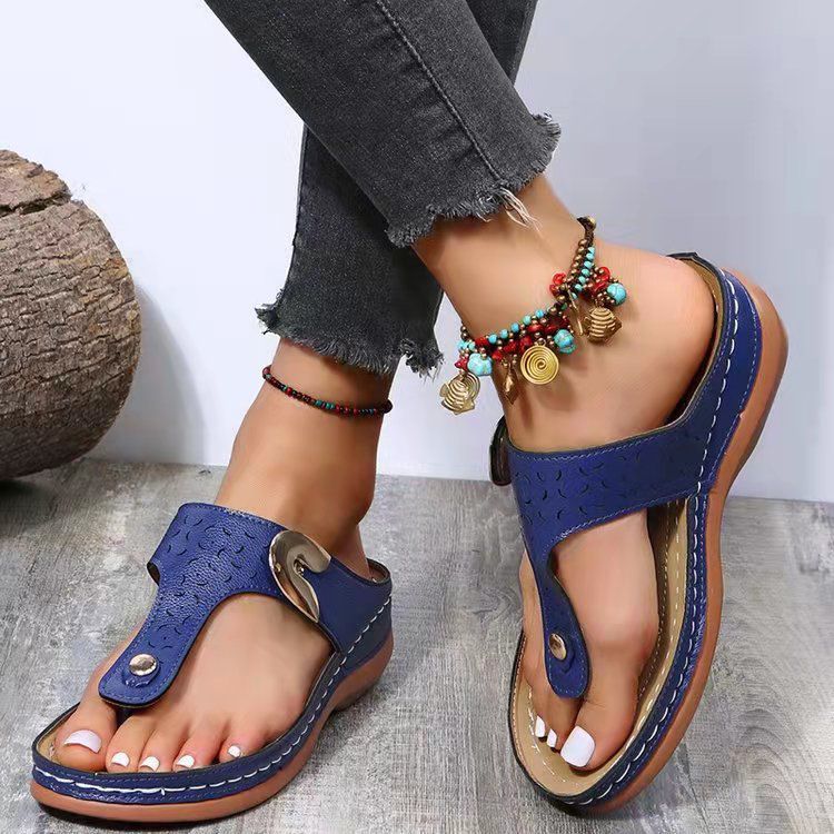 Women's Shoes Women's Sandals Large Size Spring And Summer New Fashion Wedge Heel Flip Flops Outdoor Beach Slippers Women's Shoes_vogvips.com