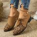Women's Shoes Large Size Wedge Heel Leopard Print Fashion Single Shoes Retro Front Lace Up Soft Leather Single Shoes Versatile Short Boots For Women_vogvips.com