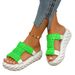 Large Thick Soled Lightweight Woven Slippers For Women's New Casual Yarn Round Headed Roman Sandals_vogvips.com