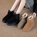 Petite Wool Boots For Women With 9cm Hidden Heel, Thick Sole Platform, Small Size Women's 31 32 33 Snow Cotton Shoes_vogvips.com