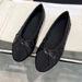 In-Stock New-Style Quilted Women's Leather Ballet Flats With Bow, Shallow Cut, Color-Blocked Flat Shoes_vogvips.com