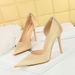 1298-6 Korean Banquet Slim Ultra High Heels Shallow Mouth Pointed Side Hollow Wave Embossed Satin Single Shoes_vogvips.com