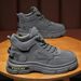 Autumn Men's Breathable High-Top Work Shoes, Trendy Versatile Thick-Soled Non-Slip Casual Ankle Boots, Labor Protection_vogvips.com
