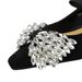 Light Luxury Elastic Band One-pedal Low-heeled Women's Single Shoes Dazzling Rhinestone Bow Wedge-heeled Women's Shoes_vogvips.com