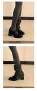 thick Heel Loafers Women's Velvet Warm Small Leather Shoes High Heels Women's_vogvips.com