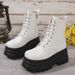 New Oversized Thick Soled Leather For Women, British Style Square Toe Martin Boots, Height Increasing Sponge Sole Short_vogvips.com