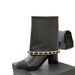 Spicy Girl Chain Tube For Women 2025 Autumn Winter Round Toe Chunky High Heel Slip-On Mid-Calf Short Martin Boots_vogvips.com