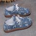 Women's Plus Size Slip-On Casual Shoes With Lace-Up Design, Thick Sole, Breathable & Cushioned, Ethnic Print, Round Toe, Low-Cut Sneakers_vogvips.com