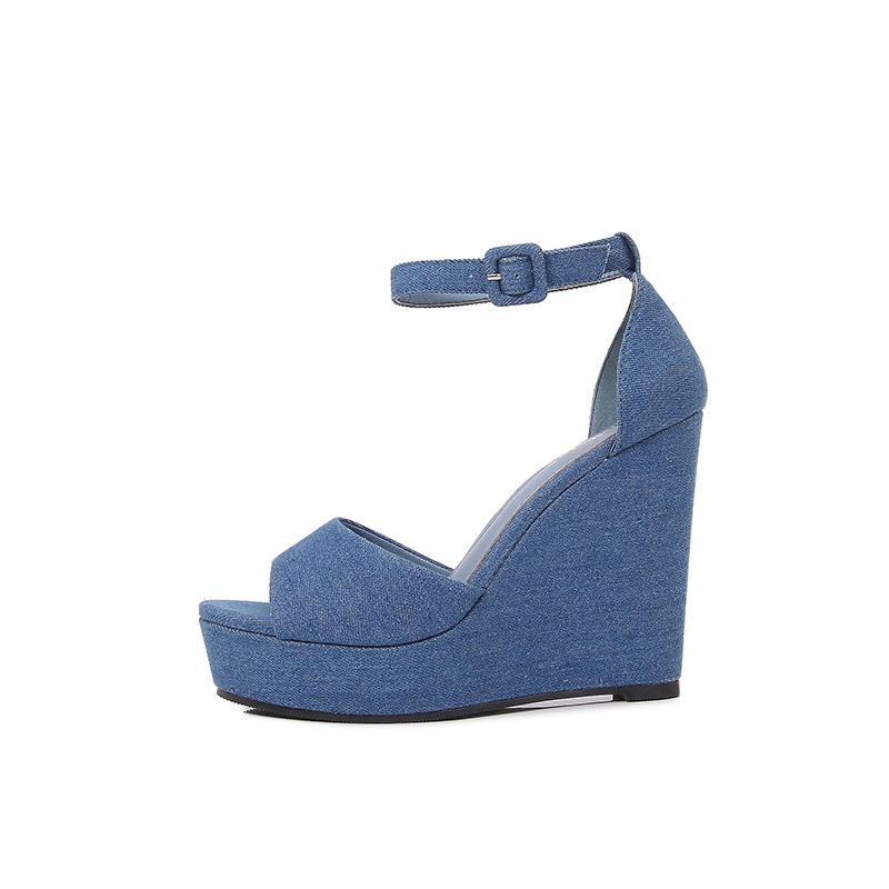 Suede Platform High Heels Women S New Fish Mouth Bag With A Line Belt Fashion Sandals_vogvips.com