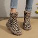 2023 Winter New Large Size Leopard Print Short For Women, European And American Style, Round Toe, Plush Cotton,_vogvips.com