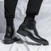 New Patchwork Large Size Autumn Leather Men's British Style Fashion Show High-top Trendy Martin Boots_vogvips.com