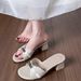 High-end Crocodile Pattern White High-heeled Sandals For Women Spring Summer Open Toe Small Gold Buckle One-line Thick Heel Sandals_vogvips.com