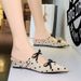 599-18 French-style Niche Bow-tie Closed-toe Slip-on With Polka Dots Wedge Heels, Comfortable And Versatile Women's_vogvips.com