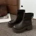 Women's Boots:Fashion Simple Design Martin Boots 2024 New Style Versatile Thick Sole Increase Height,Black/Brown,Free_vogvips.com