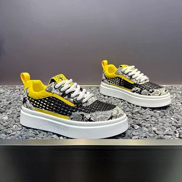 Men's Shoes Breathable Mesh Casual Sneakers - Lightweight Comfortable Walking Shoes With Thick Sole For Summer & Fall_vogvips.com