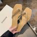 Women's Shoes Summer Herringbone Flip Flops Square Head Cat Heel Outdoor High Heel Sandals For Women_vogvips.com