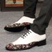 Pointed Toe Business Color Block Fashion Casual Leather Nightclub Men British Korean Style Hidden Heel Trendy Shoes_vogvips.com
