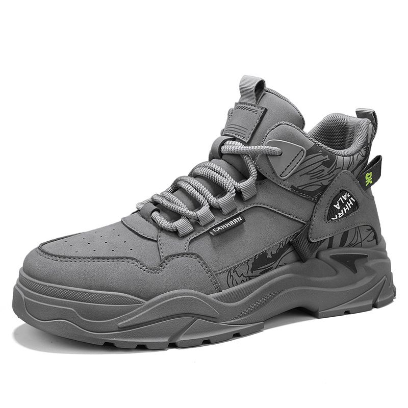 Men's High-Top Leather Work Boots – British Style Casual Hiking Boots With Anti-Slip Sole & Comfortable Fit_vogvips.com