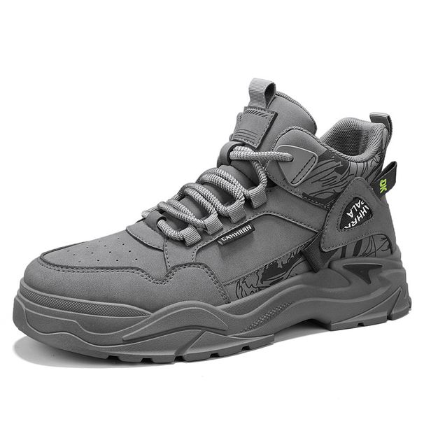 Men's High-Top Leather Work Boots – British Style Casual Hiking Boots With Anti-Slip Sole & Comfortable Fit_vogvips.com