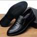 Men's Retro Round Toe Slip-On Dress Shoes Comfortable Office Footwear_vogvips.com
