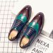 Euro Step Brogue Carved British Style Color-Block Leather Baroque Height-Increasing Contrast Wedding Groomsman Men's Shoes_vogvips.com