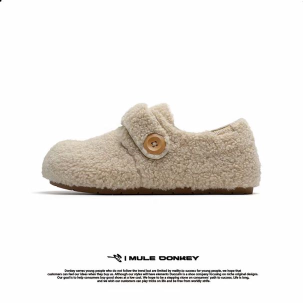 Flat Sole Hidden Wedge Slip-On Fleece-Lined Women's Shoes 2025 New Autumn Winter Lazy Style Gentle Wind Loafers_vogvips.com
