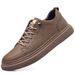 Euro Step 2025 Spring New Casual Genuine Leather Lace-up Trendy Fashion Men's Single Shoes Sneakers_vogvips.com