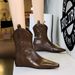 6632-12 Fashionable Interior Height Increase, Middle Heel, Square Head, Hand Grip Pattern, Foot Trimming, Slimming_vogvips.com