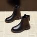 Soft Leather Slim For Women 2024 New Flat Back Zipper Spring Autumn Single Winter Fleece Lined Martin Boots Cotton Shoes_vogvips.com